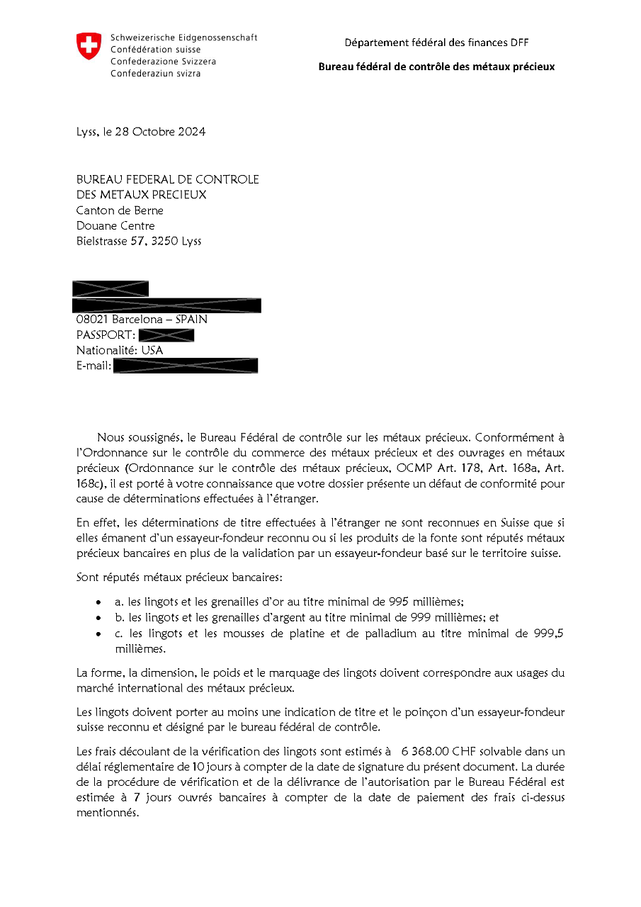 Phishing-Warnung der Edelmetallkontrolle 1